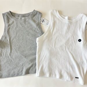 hollister white and grey high neck tank bundle